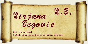 Mirjana Begović vizit kartica